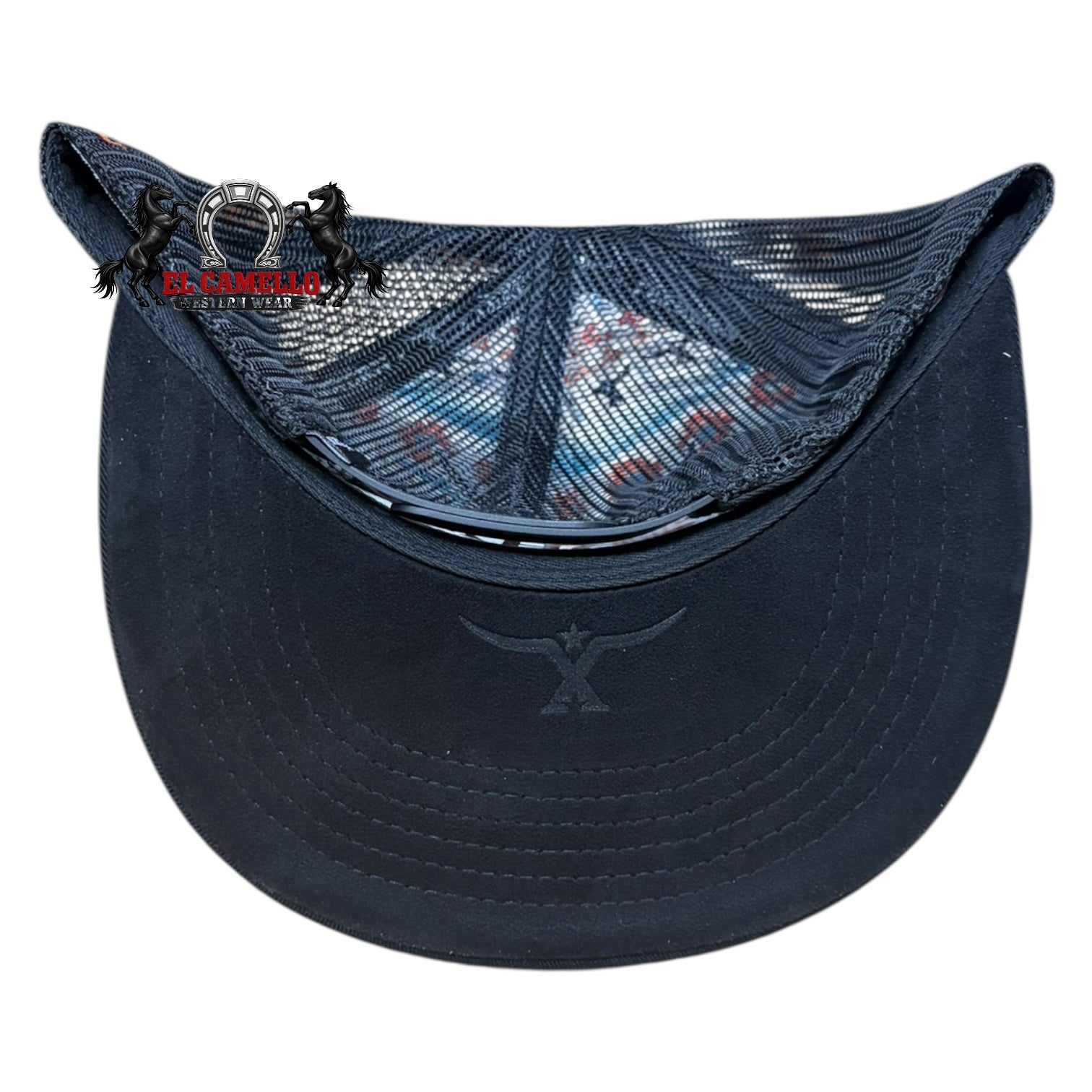 Texhorn Orange & Black Longhorn Embroidered Mesh Back Snapback Cap