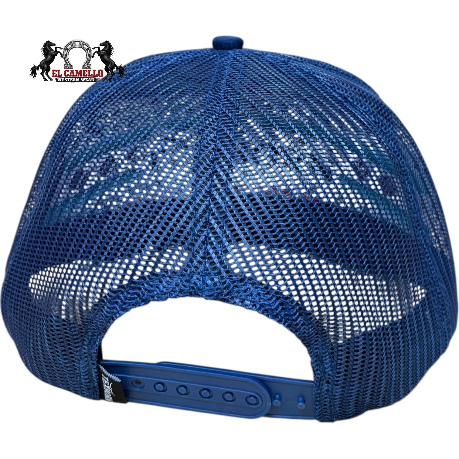Texhorn Navy Blue & White Longhorn Embroidered Mesh Back Snapback Cap