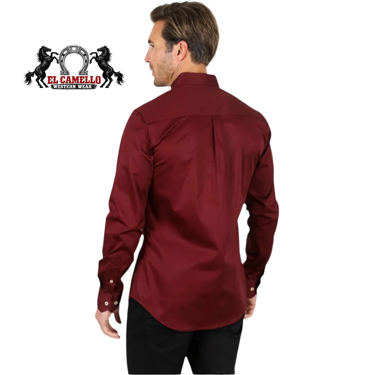 Platini Men’s Solid Burgundy Short Sleeve Button-Down Shirt
CTL9260