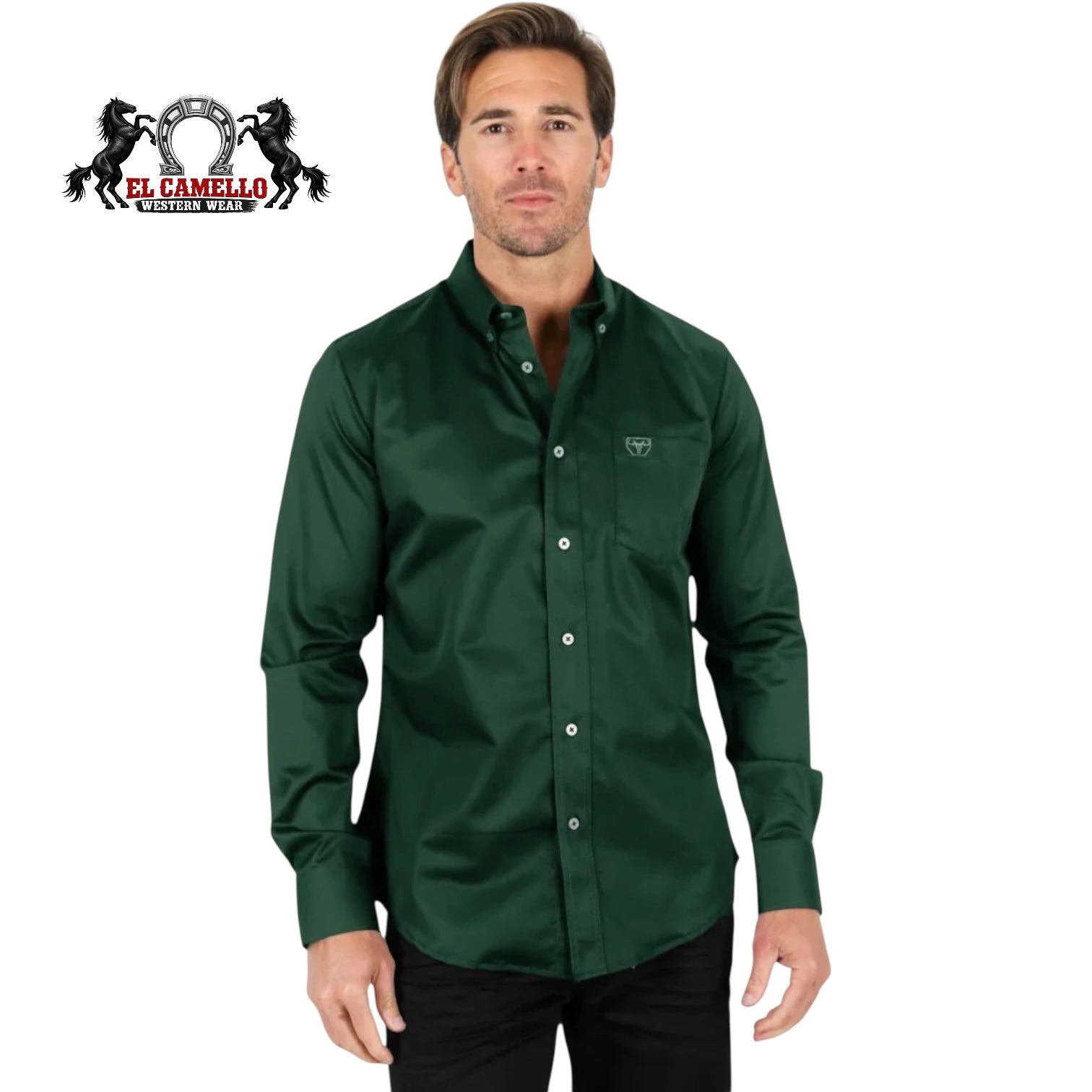 Platini Men’s Solid Green Long Sleeve Button-Down Shirt
CTL9667