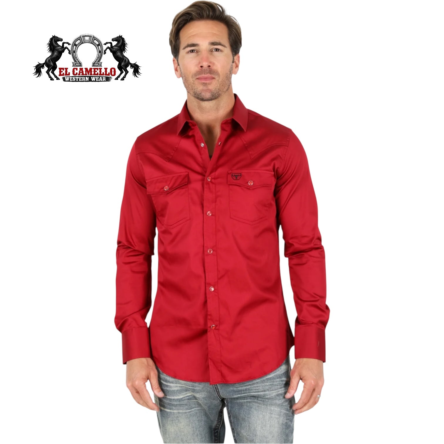 Platini Men’s Solid Red Long Sleeve Button-Down Shirt
CTL10700