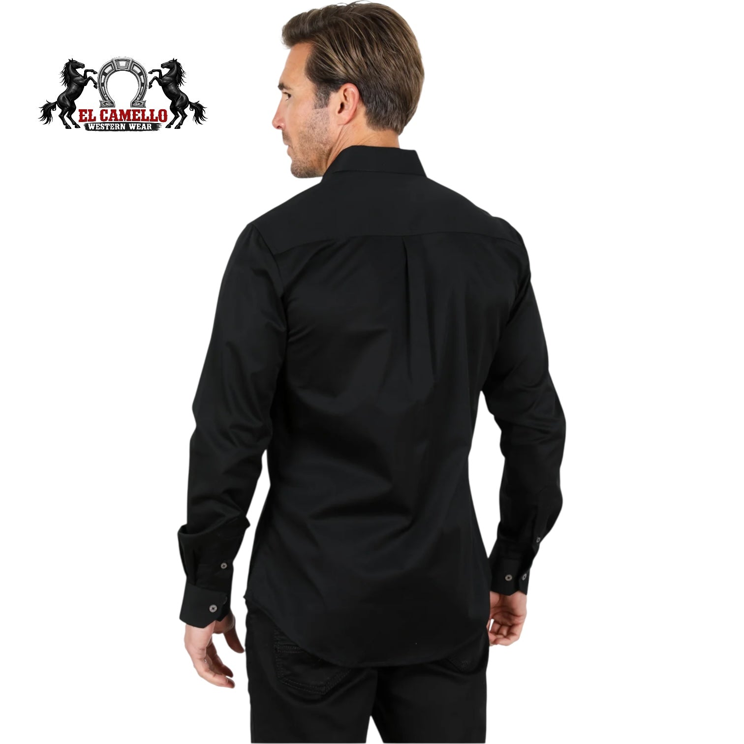 Platini Men’s Solid Black Long Sleeve Button-Down Shirt
CtL9258