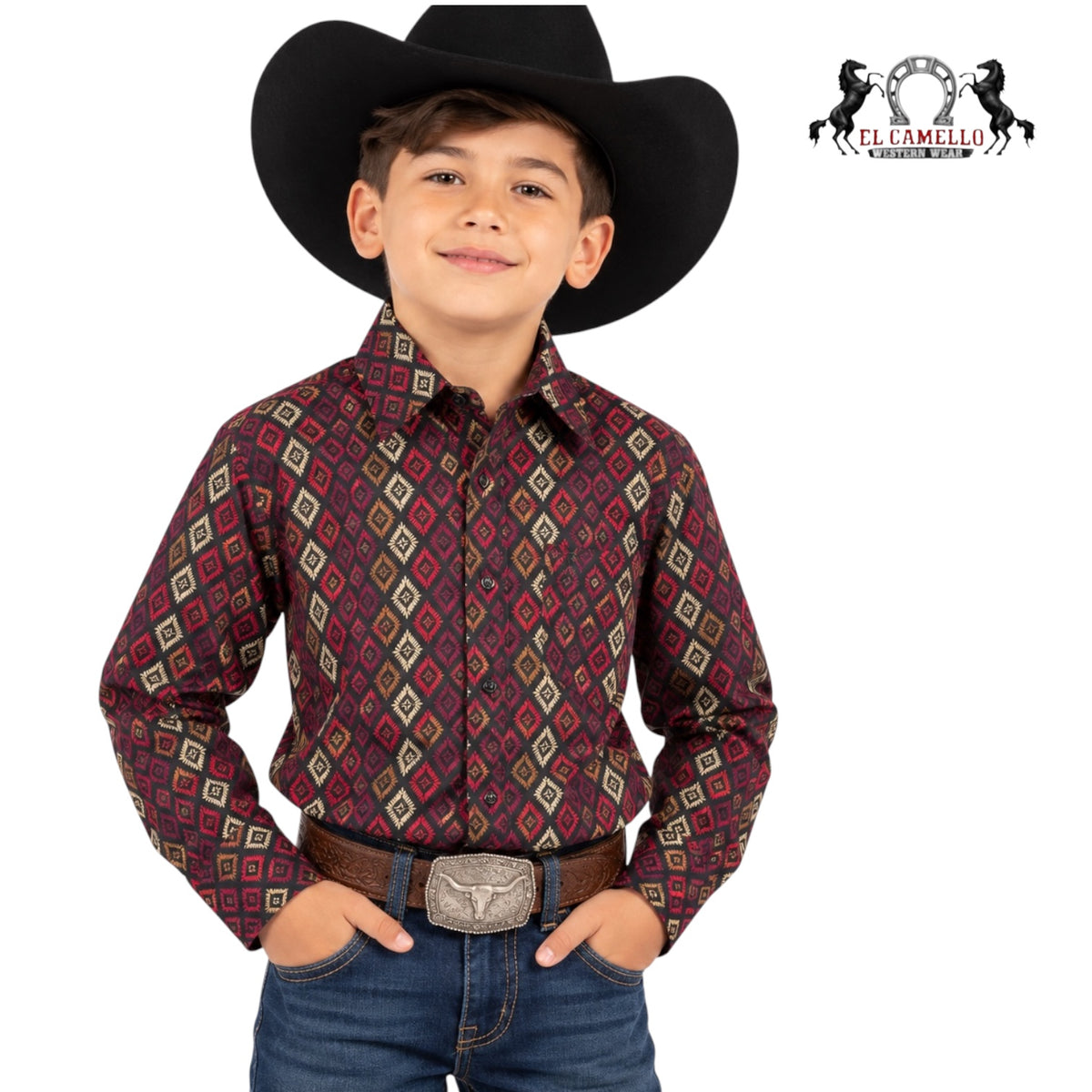 KIDS PLATINI BLACK PATTERN SHIRT
