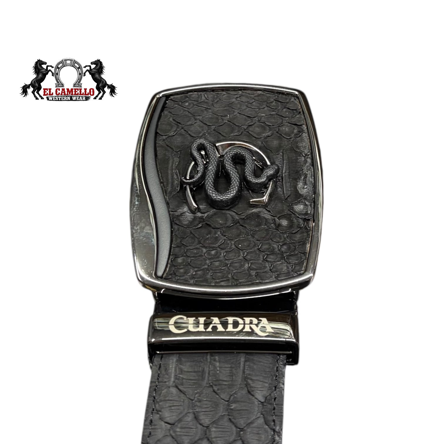 Cuadra BC483 Men’s Black Exotic Leather Western Belt – Matte Piton