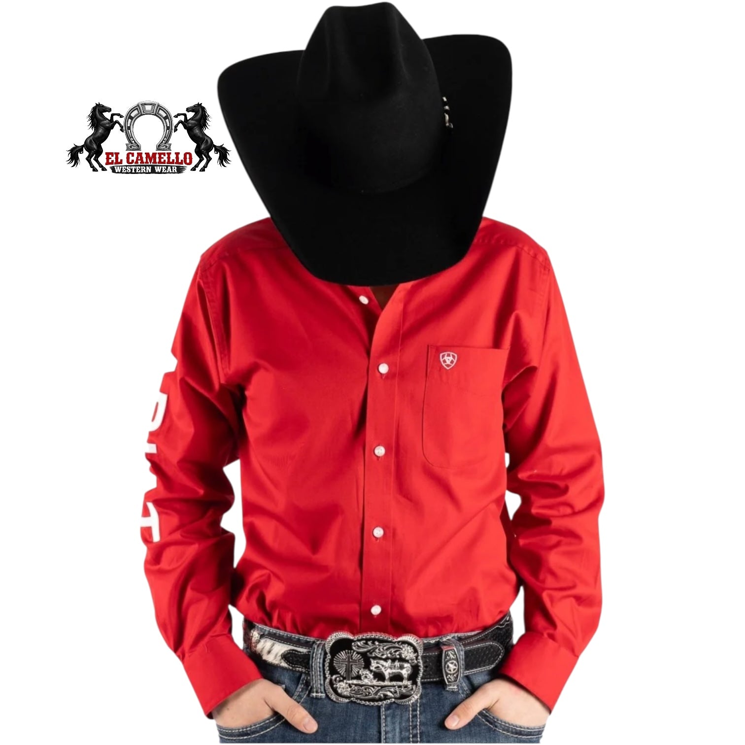 Ariat Tango Red & White Team LS Men’s Western Shirt 10073653 – Classic Fit