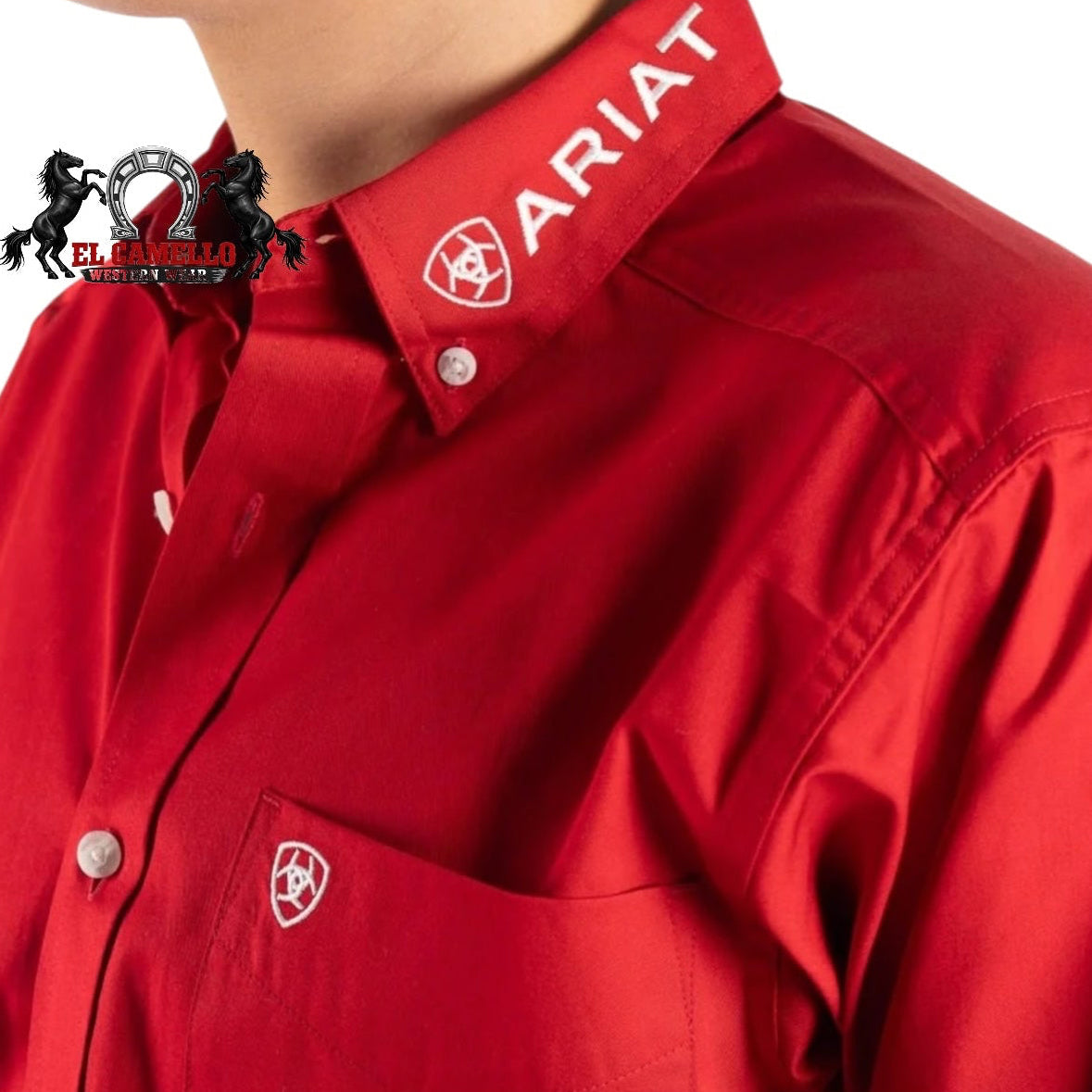 Ariat Tango Red & White Team LS Men’s Western Shirt 10073653 – Classic Fit