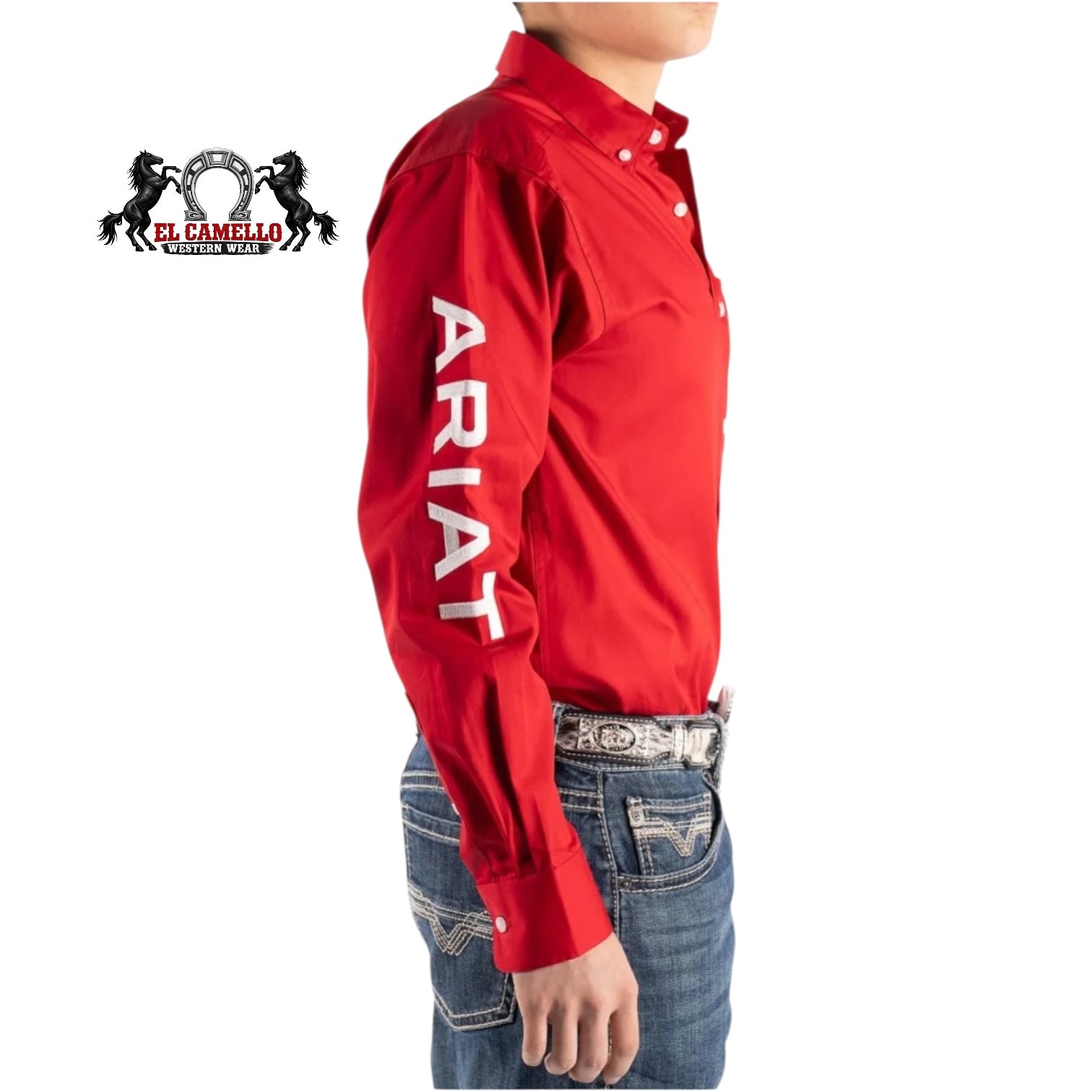 Ariat Tango Red & White Team LS Men’s Western Shirt 10073653 – Classic Fit