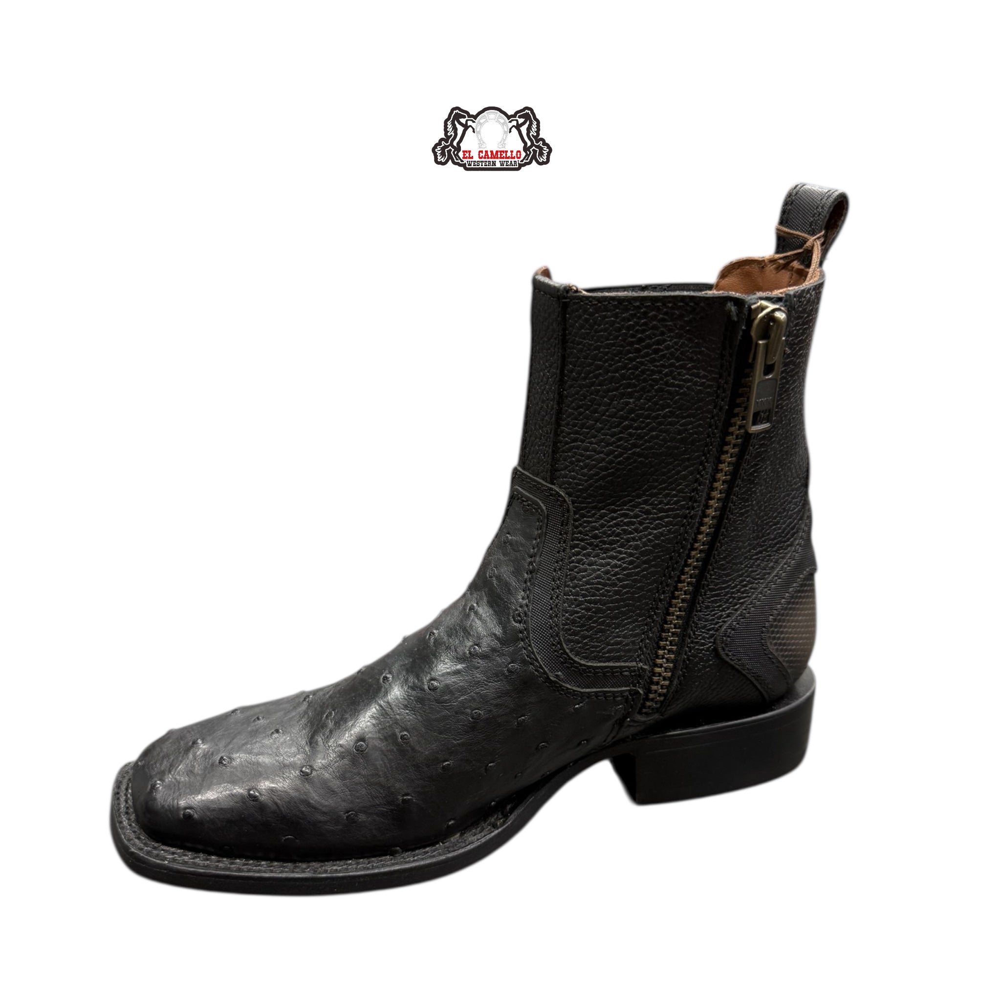 Luxury ostrich ankle Dress boot CU821