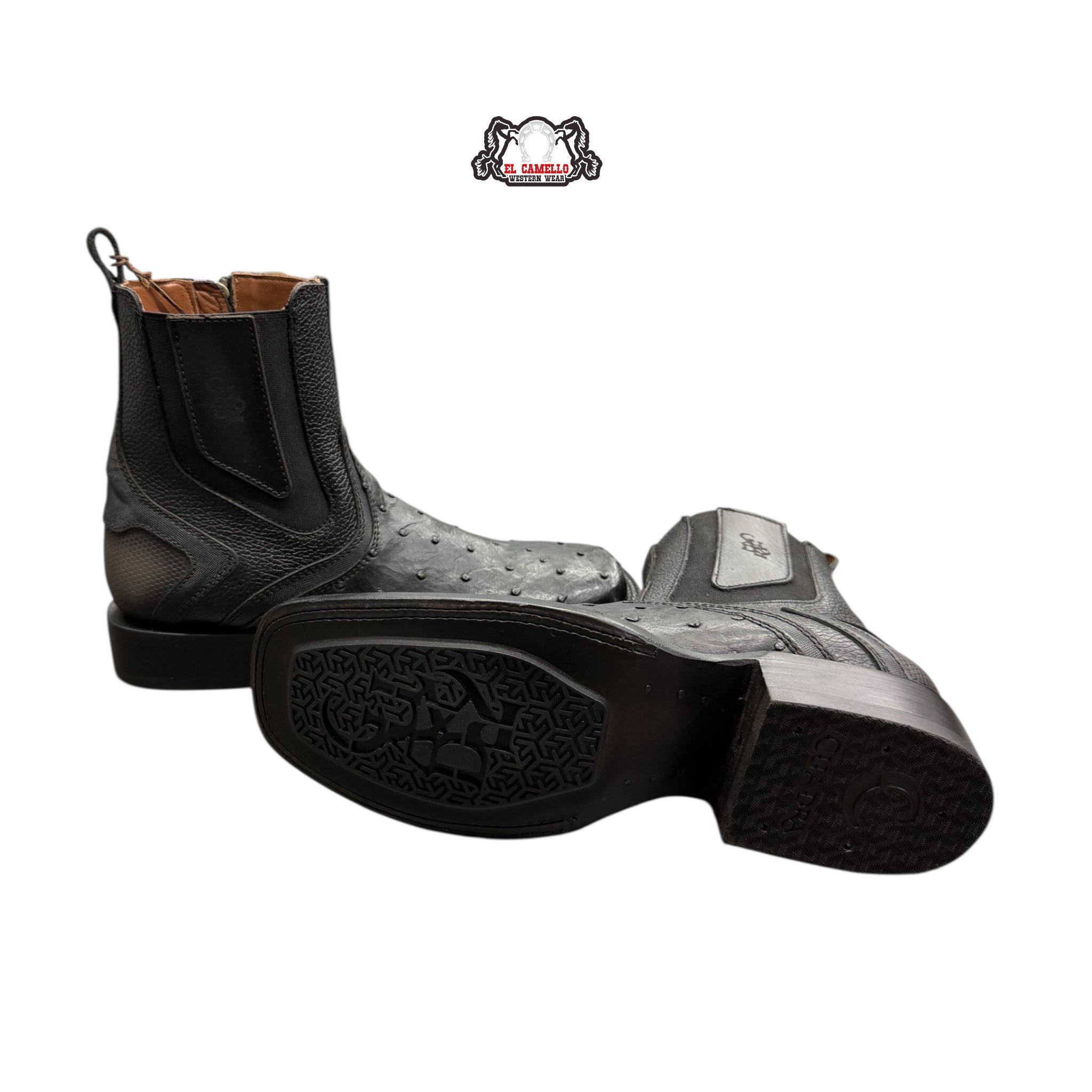 Luxury ostrich ankle Dress boot CU821