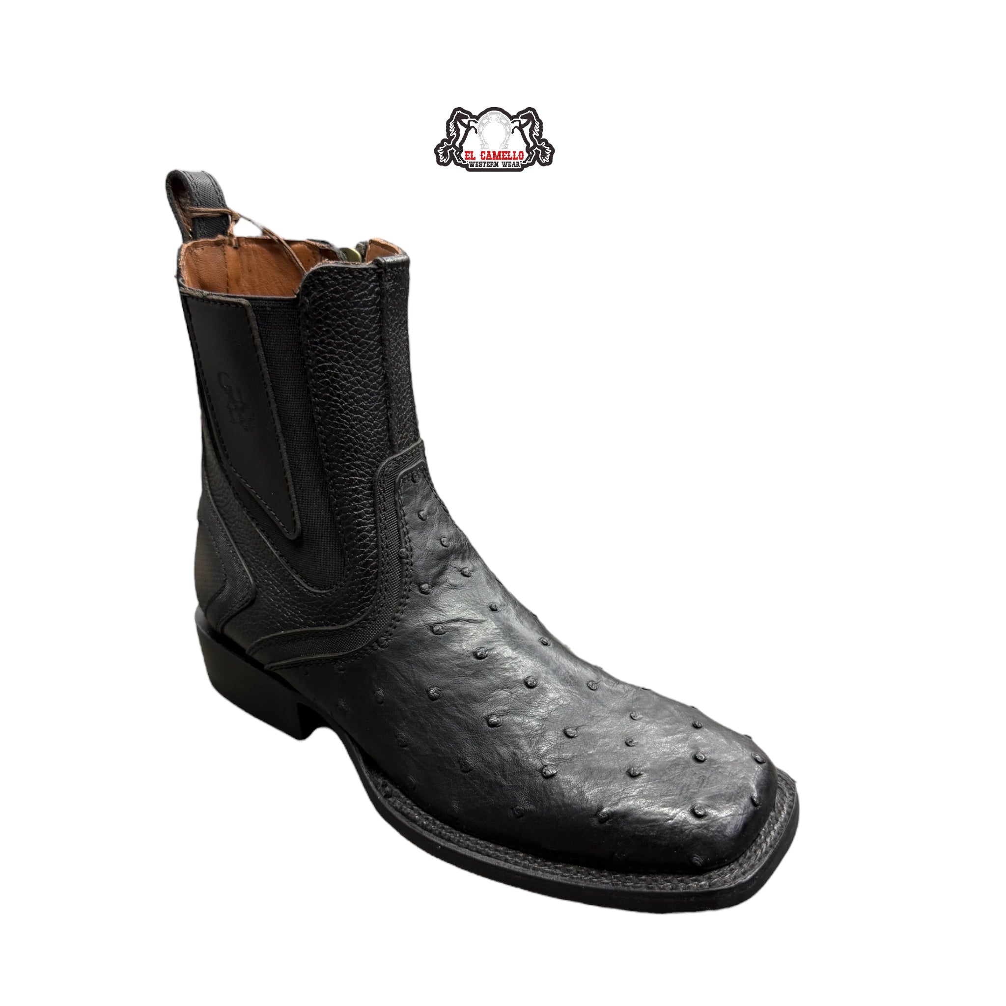 Luxury ostrich ankle Dress boot CU821