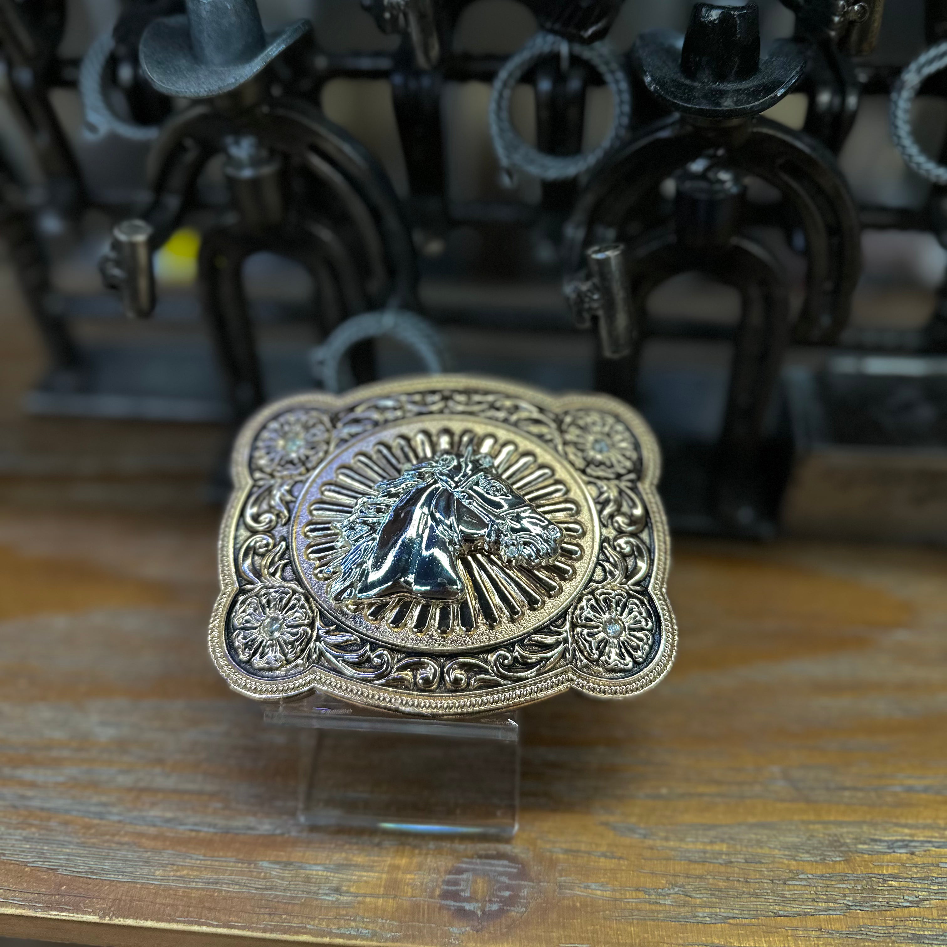 BRONZE HORSE HEAD BUCKLE