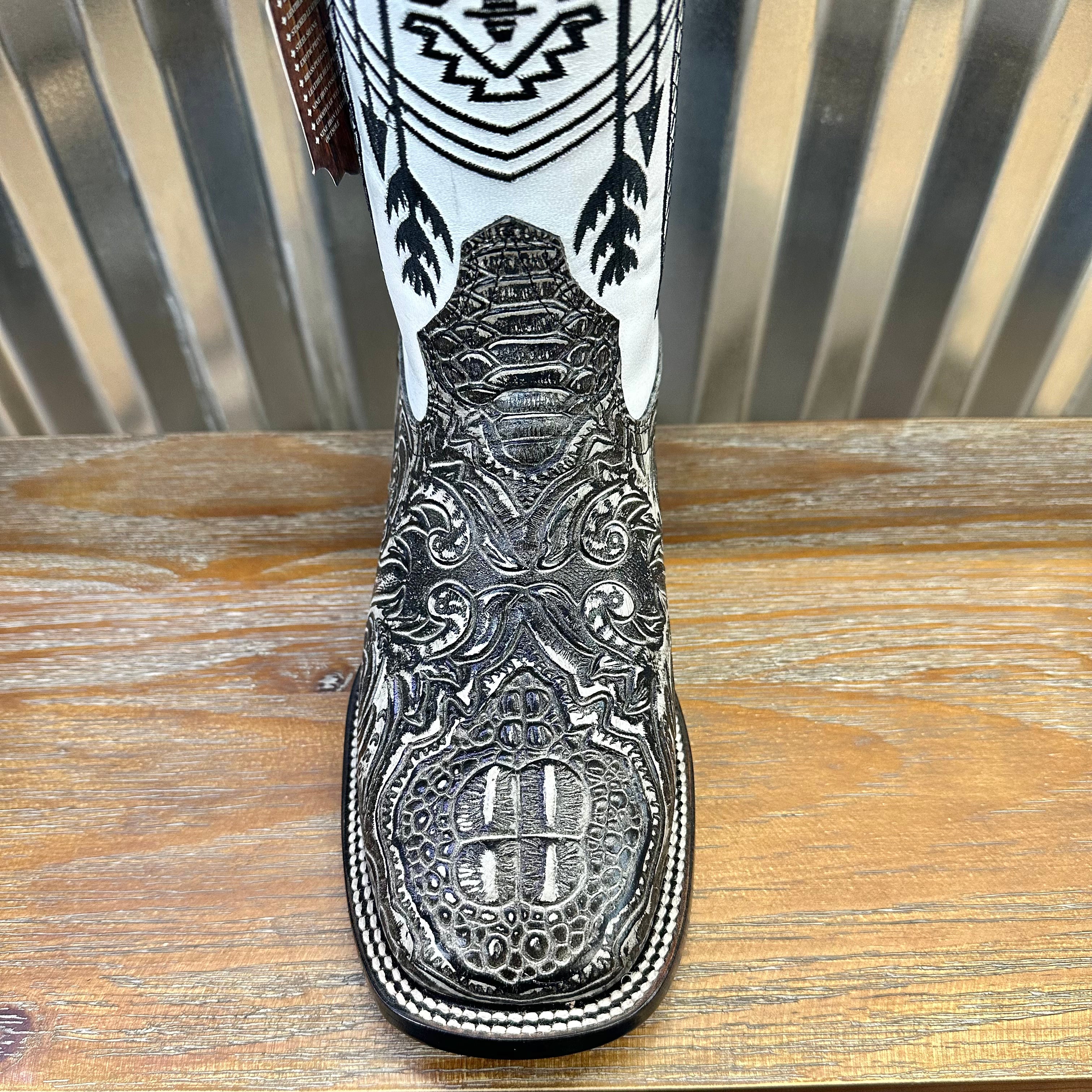 Print Alligator/Hand-tooled Grey