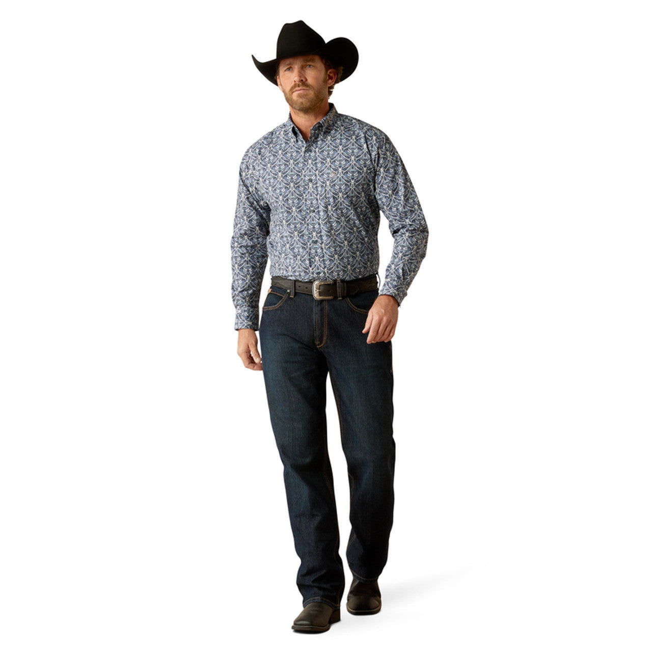 MEN'S ARIAT - TEAM ORLANDO CLASSIC FIT - BLUE/TAN