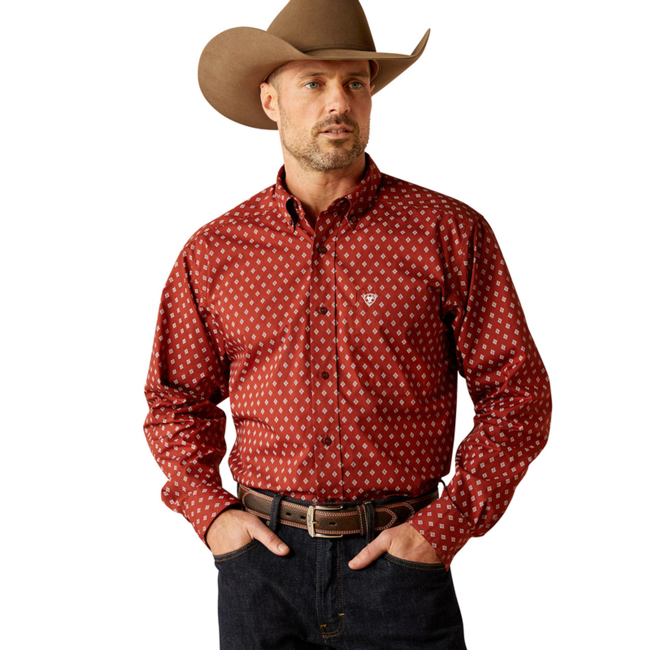 MEN'S ARIAT - PAX CLASSIC FIT - BURGUNDY