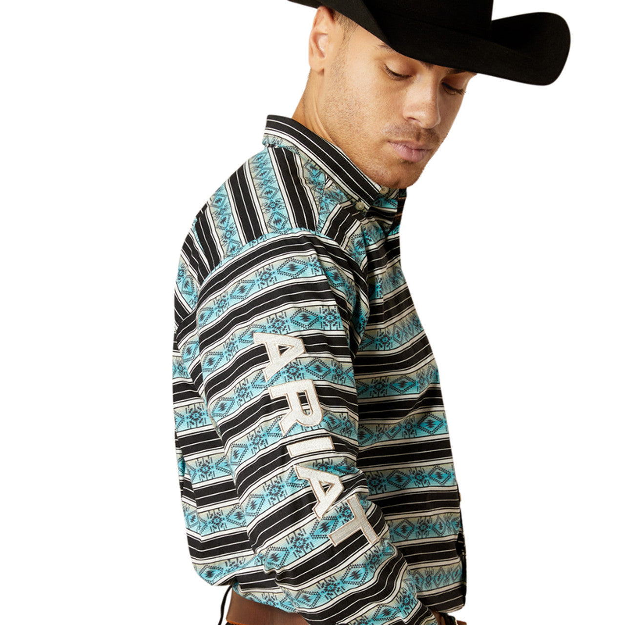 MEN'S ARIAT - TEAM OSBORNE CLASSIC FIT - TURQUOISE/WHITE