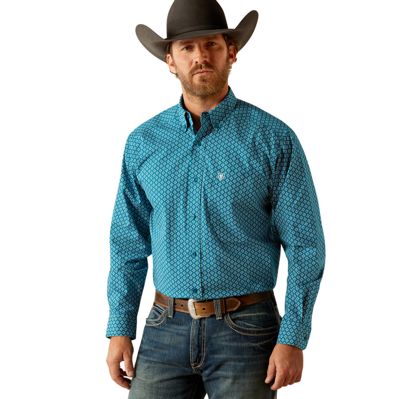 MEN'S ARIAT - PETEY LS CLASSIC FIT - DARK TEAL