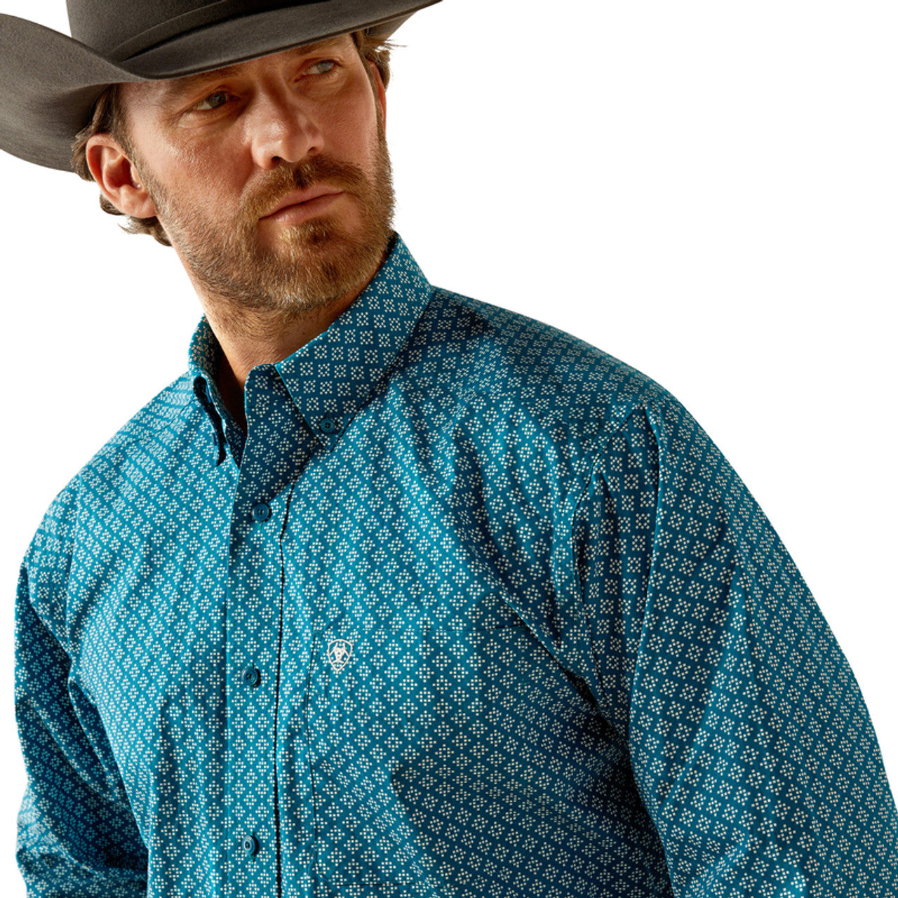 MEN'S ARIAT - PETEY LS CLASSIC FIT - DARK TEAL