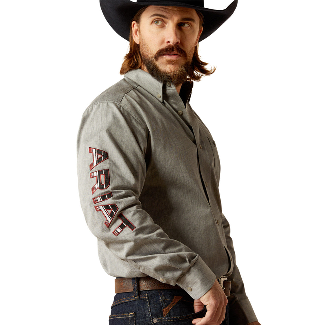 MEN'S ARIAT - TEAM LOGO CLASSIC FIT - GREY/BLACK