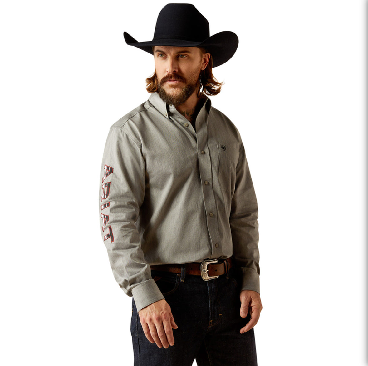 MEN'S ARIAT - TEAM LOGO CLASSIC FIT - GREY/BLACK