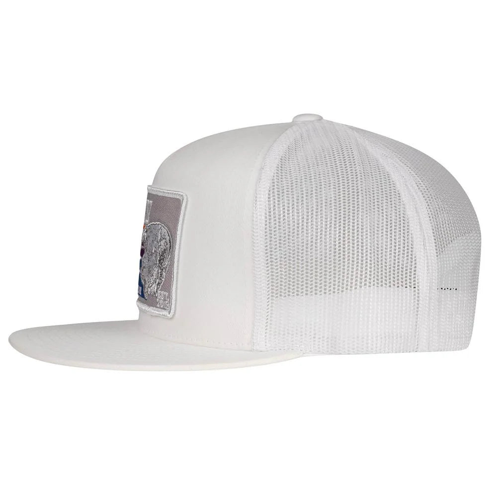 Lazy J Ranch White Silver Grey Sunset Cap