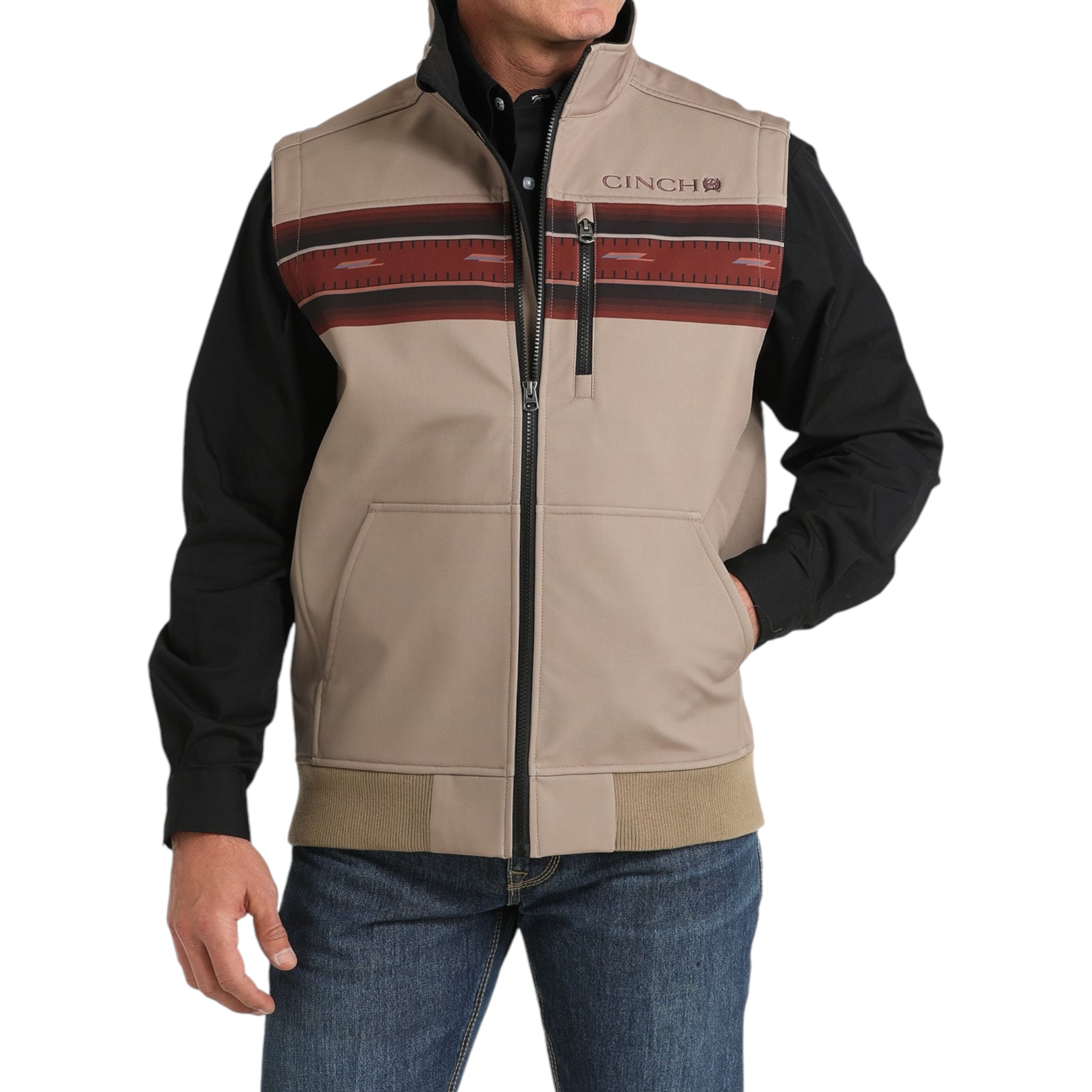 MEN'S CINCH - KHAKI BONDED VEST MEN'S CINCH - KHAKI BONDED VEST