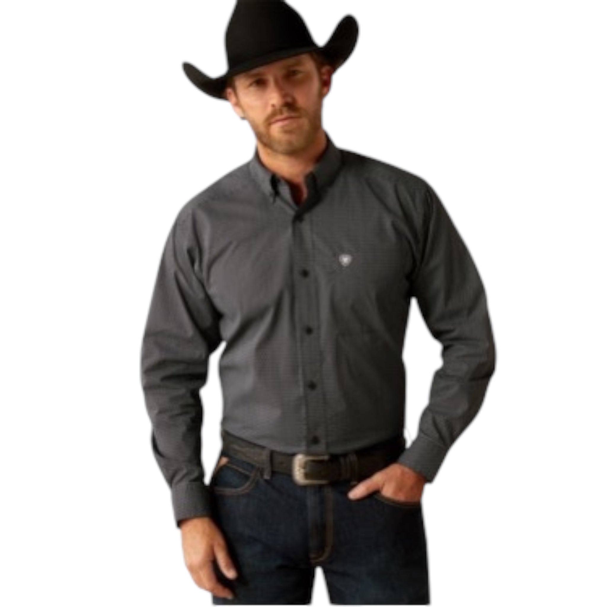 MEN'S ARIAT - JADE CLASSIC FIT SHIRT - BLACK