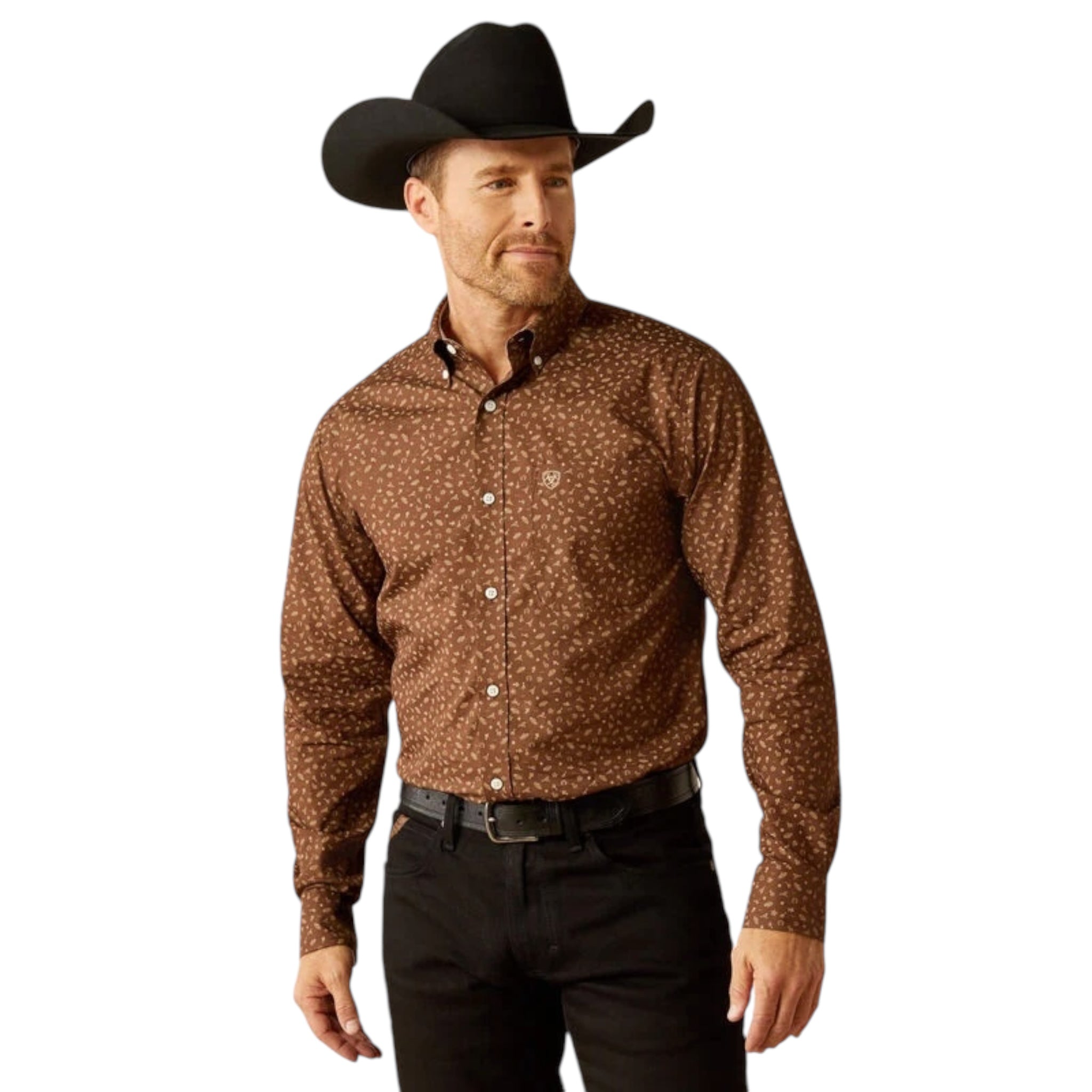 MEN'S ARIAT - FARLEY FITTED SHIRT - BROWN