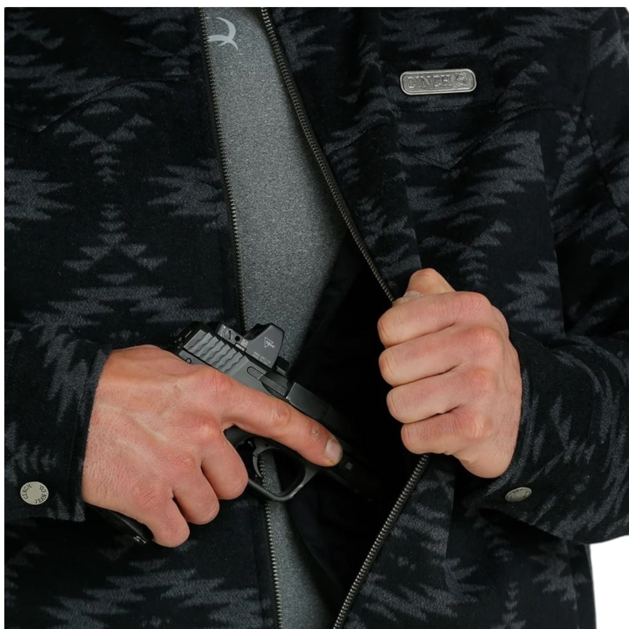 MEN'S CINCH - BLACK AZTEC CONCEALED CARRY CARRY