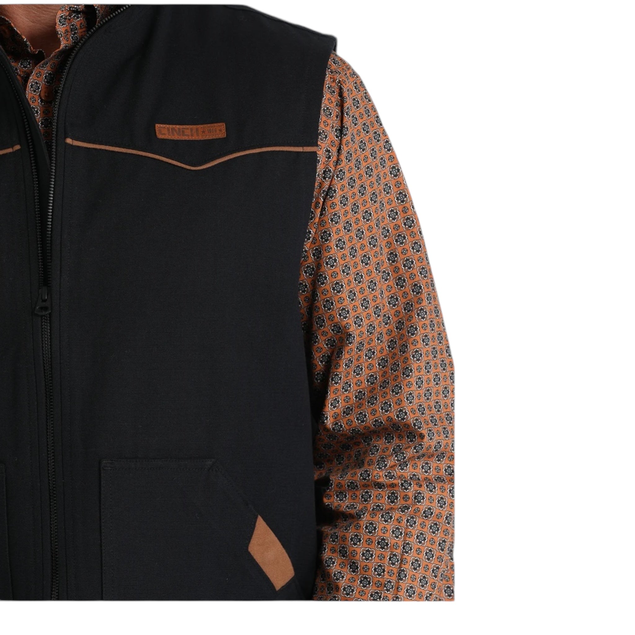 MEN'S CINCH - WAX COATED CANVAS VEST - BLACK