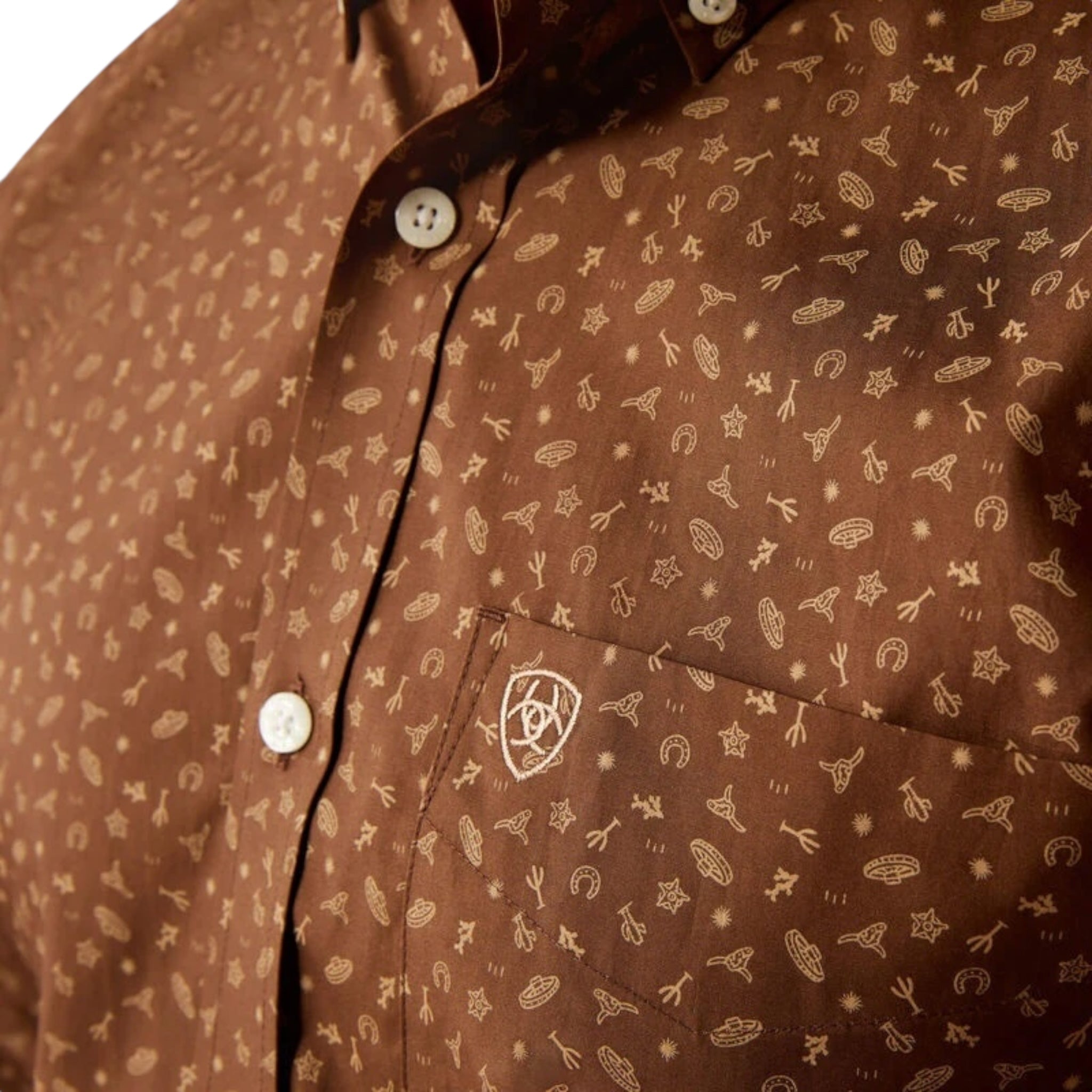 MEN'S ARIAT - FARLEY FITTED SHIRT - BROWN