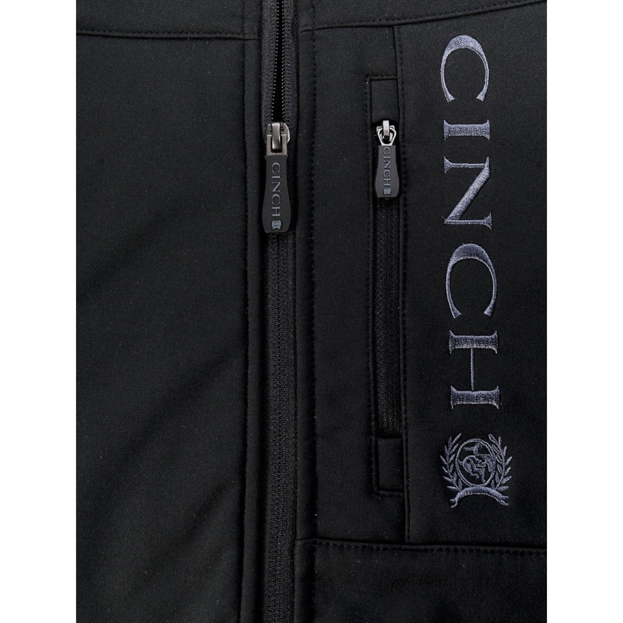 MEN'S CINCH - BLACK LOGO ZIP BONDED JACKET