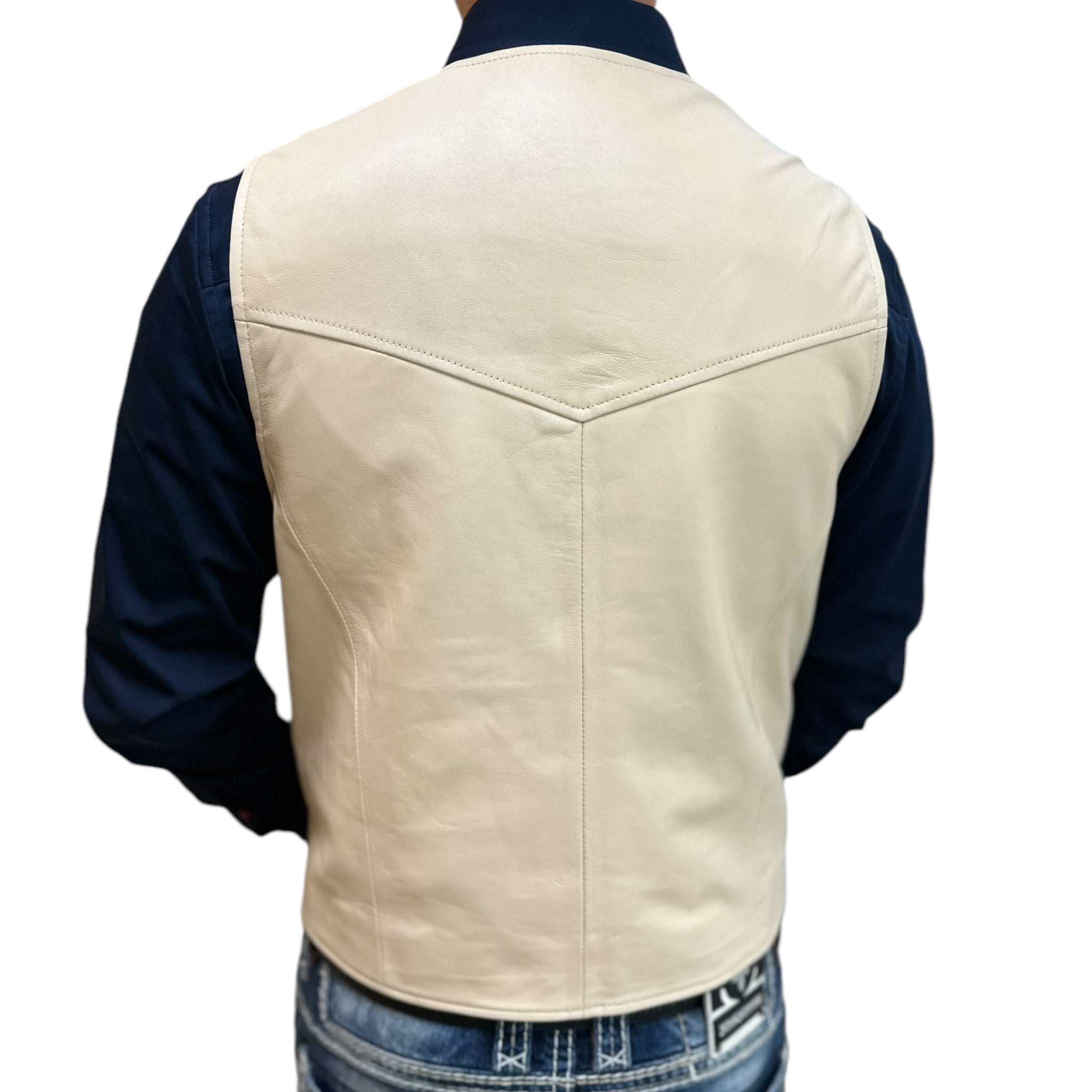 MEN'S LAMB LEATHER VEST - BONE