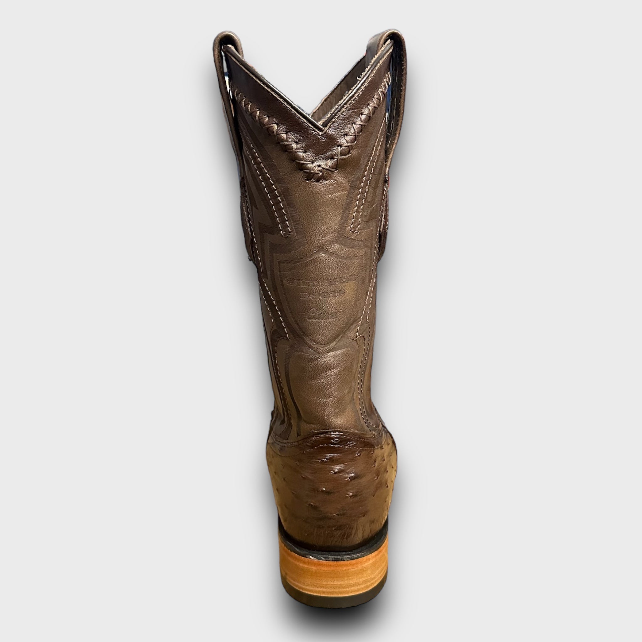 MN WILD WEST FADED BROWN OSTRICH WIDE SQ. TOE