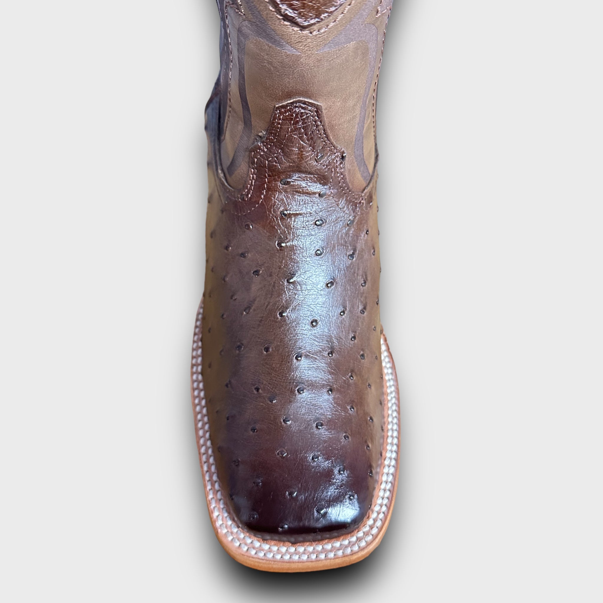 MN WILD WEST FADED BROWN OSTRICH WIDE SQ. TOE