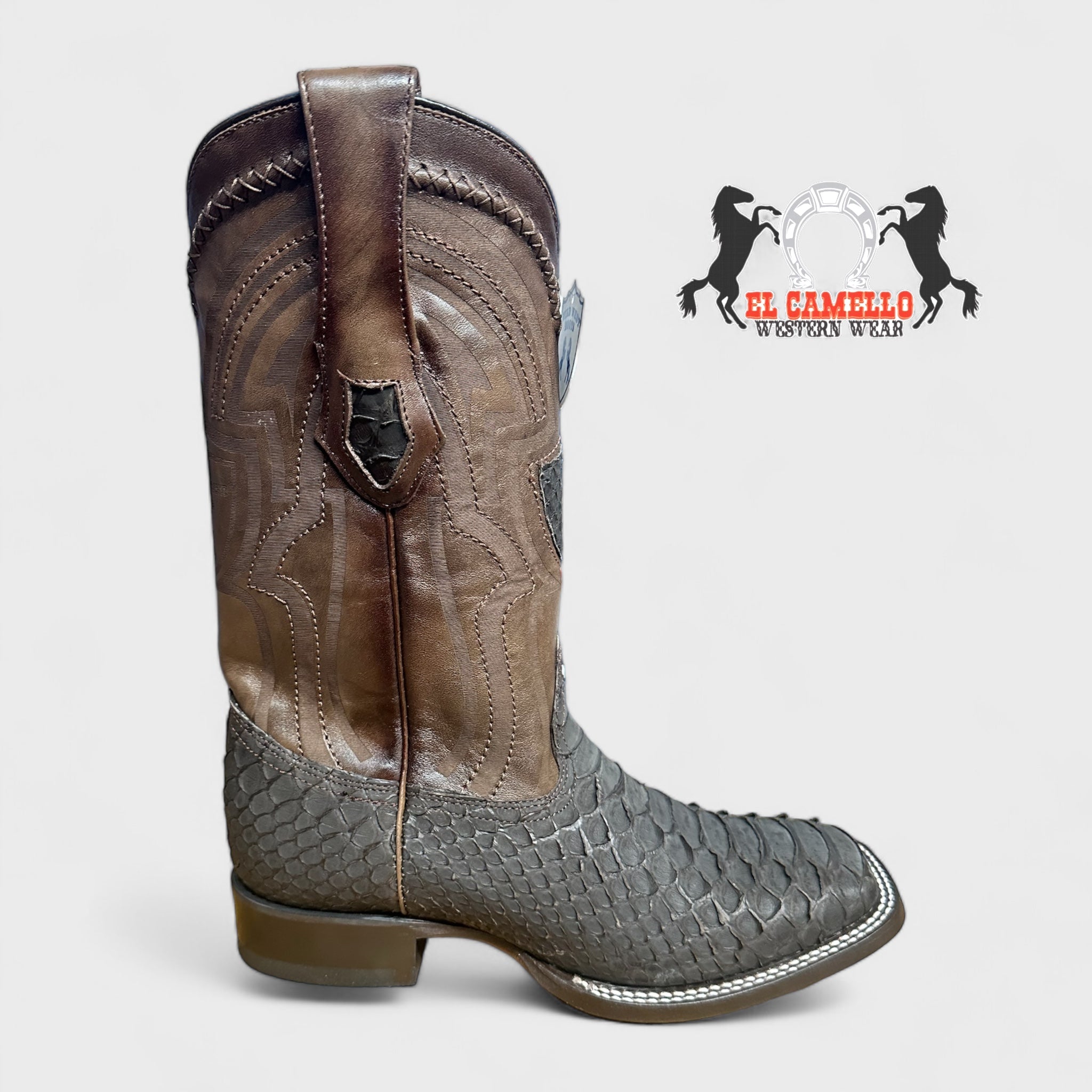 MN WILD WEST NOBUCK BROWN PYTHON WIDE SQ. TOE