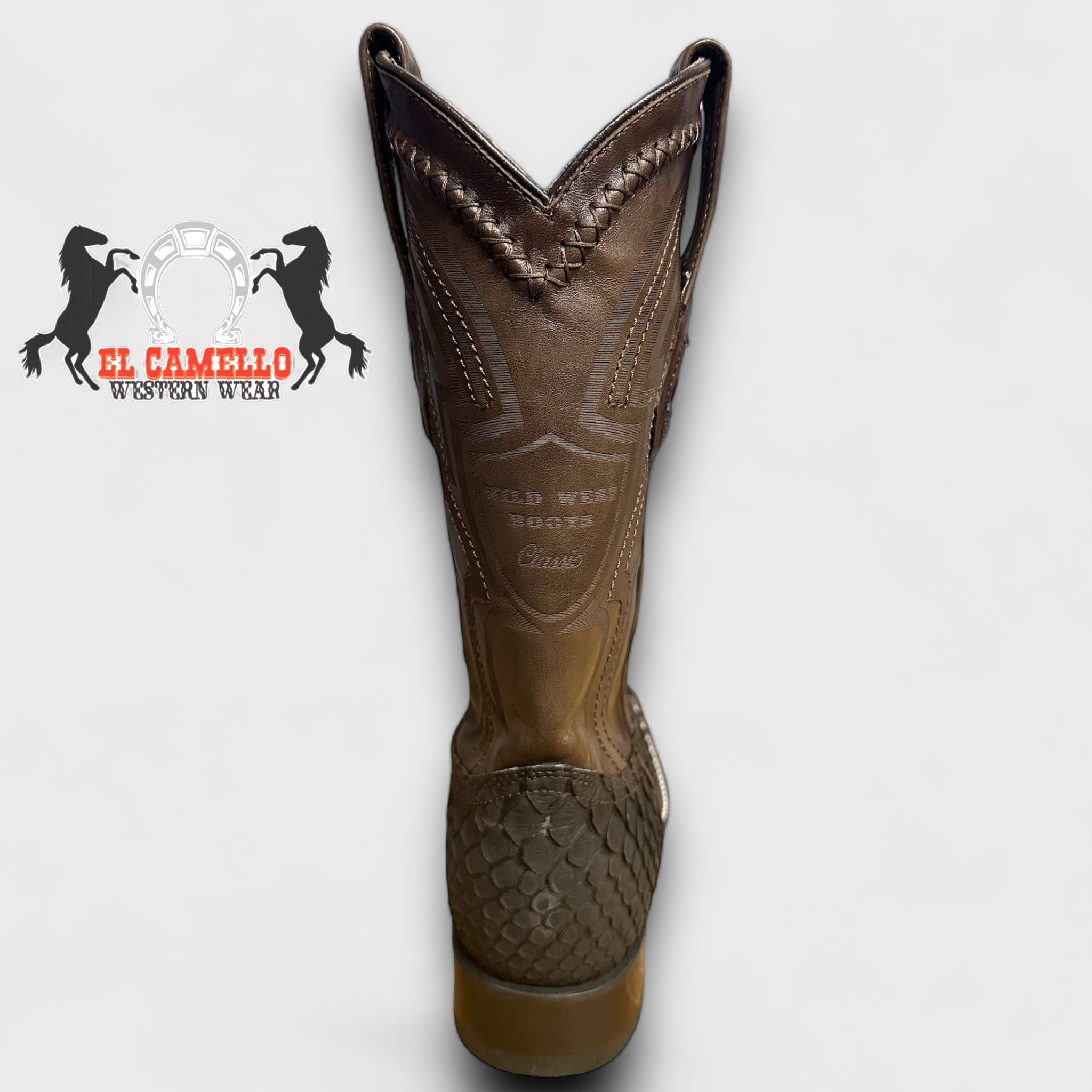 MN WILD WEST NOBUCK BROWN PYTHON WIDE SQ. TOE