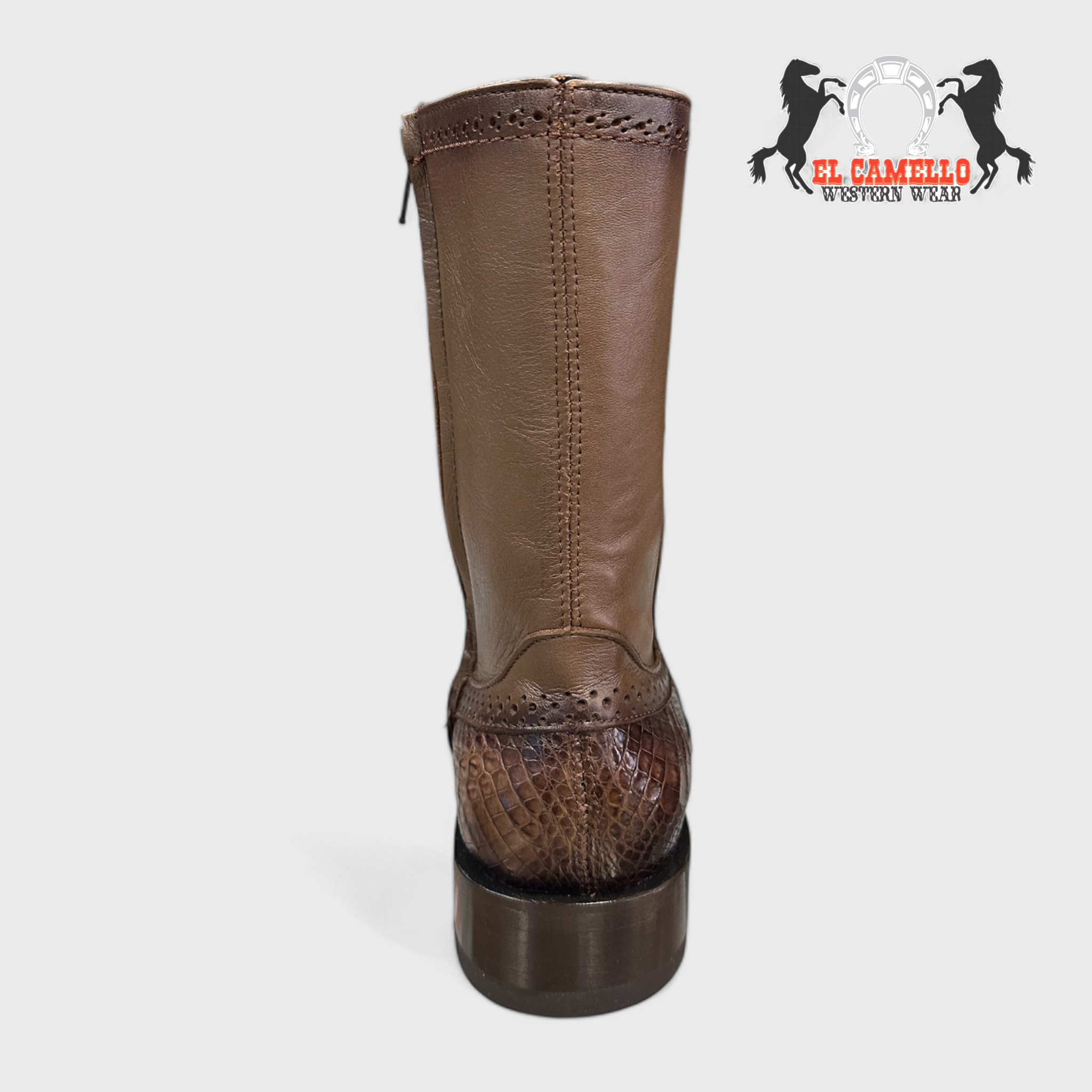 MN WILD WEST FADED BROWN CAIMAN BELLY DRESSY BOOT