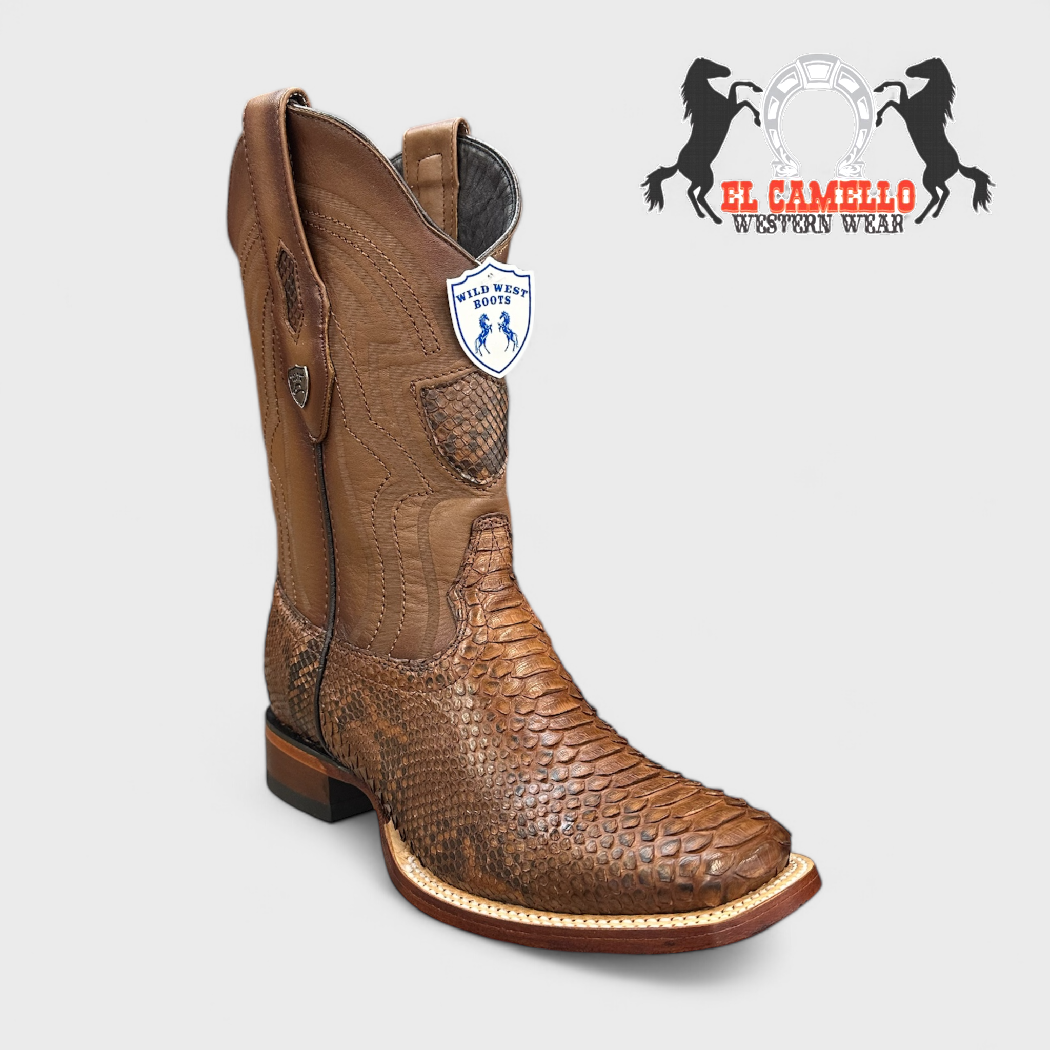 MN WILD WEST PORTO BROWN PYTHON RANCHER TOE