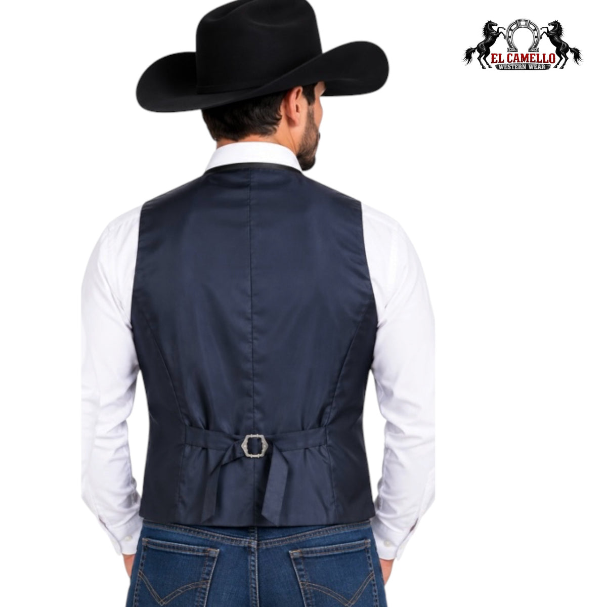 Platini Men’s Navy Blue Jacquard Western Blazer – BLV11324