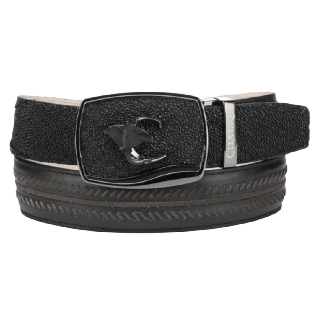 Cuadra Men's Black Stingray Woven Western Belt BC475