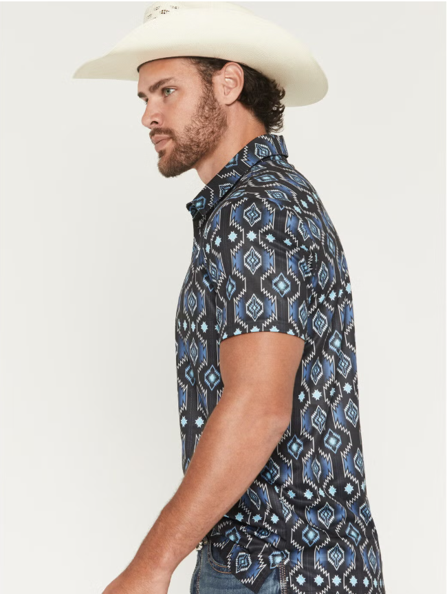 Rock & Roll Denim Men's Southwestern Polo Shirt BM1T07685