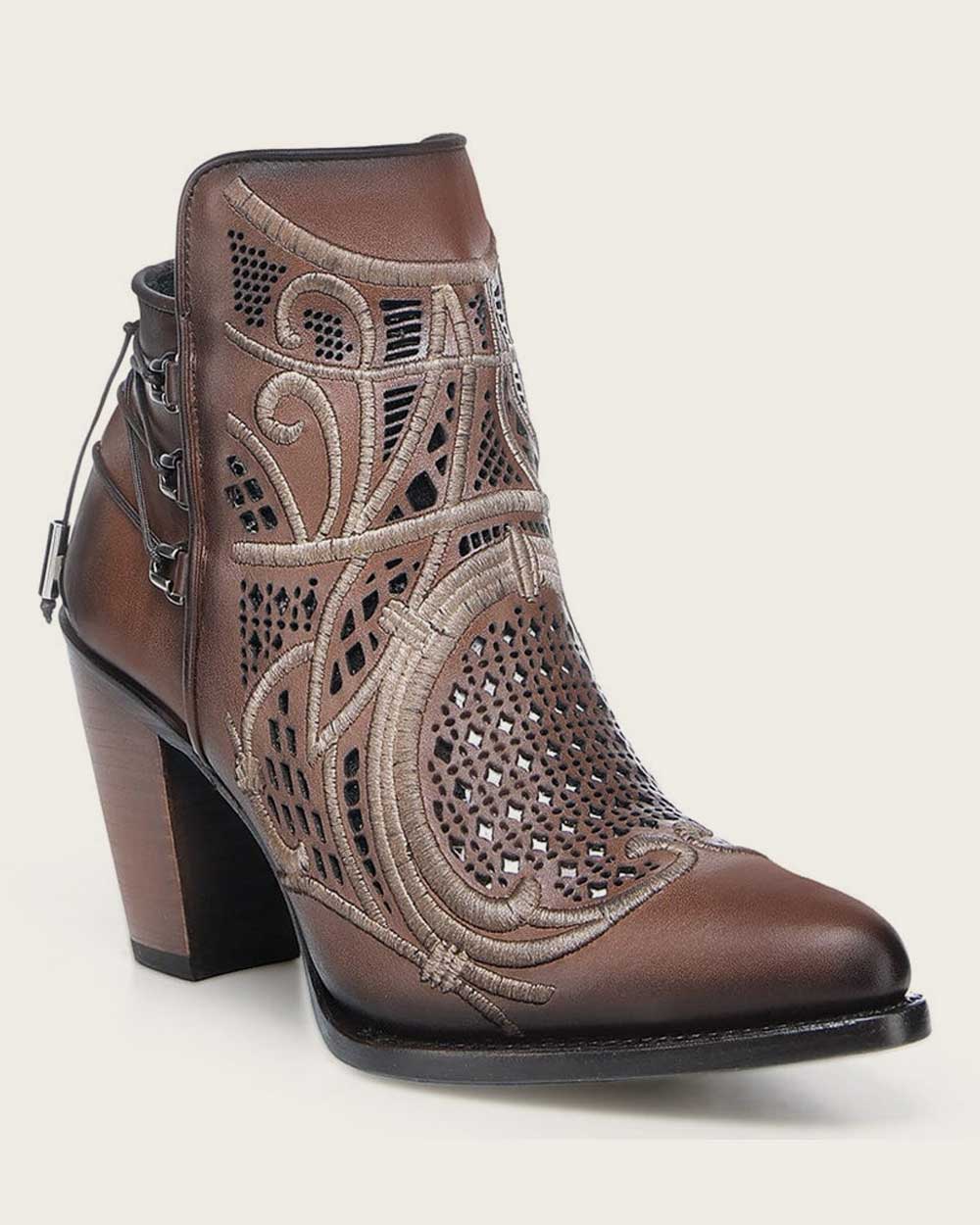 Ankle embroidered honey bootie CU434