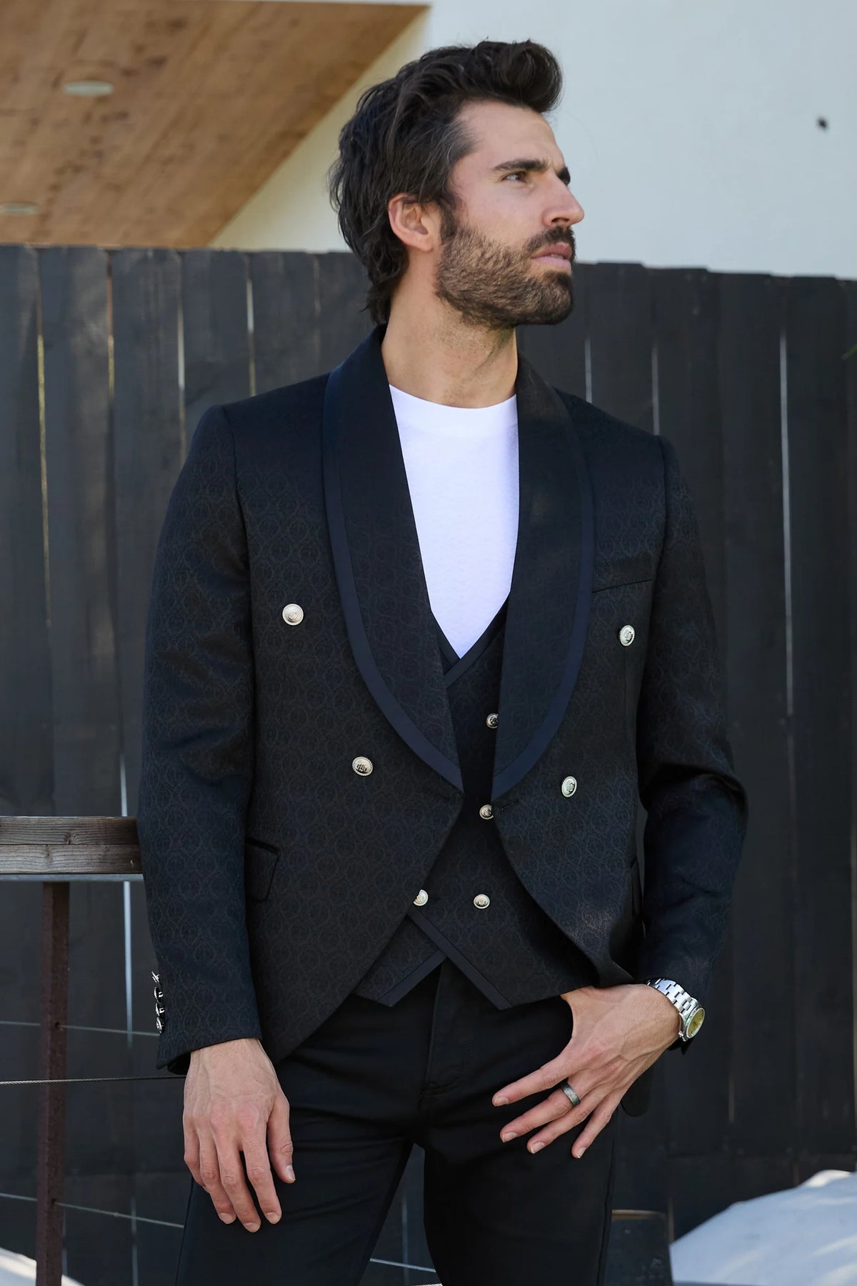 Jacquard Blazer & Vest Set BLV11321
