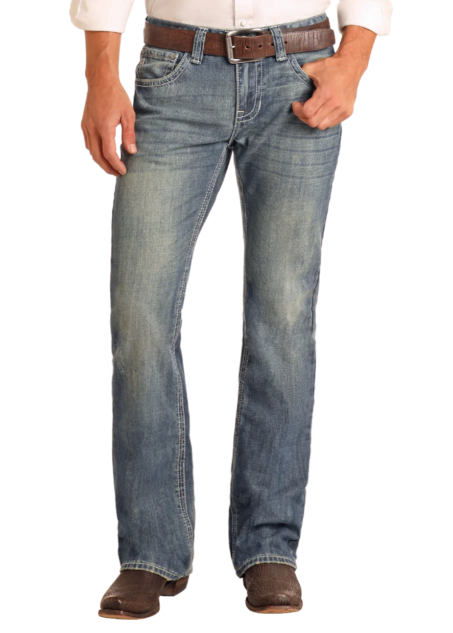 REGULAR FIT IVORY TOP-STITCHING BOOTCUT JEANS MOP2602