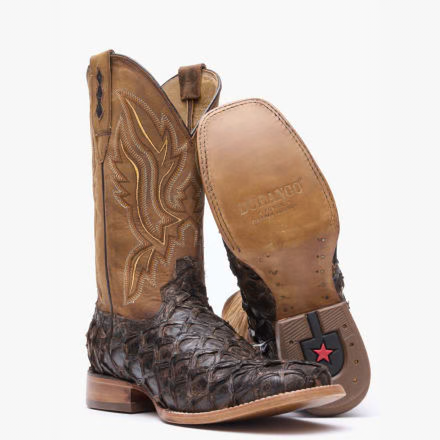 DDB0380 DURANGO® PREMIUM EXOTICS™ DARK BROWN PIRARUCU WESTERN BOOT