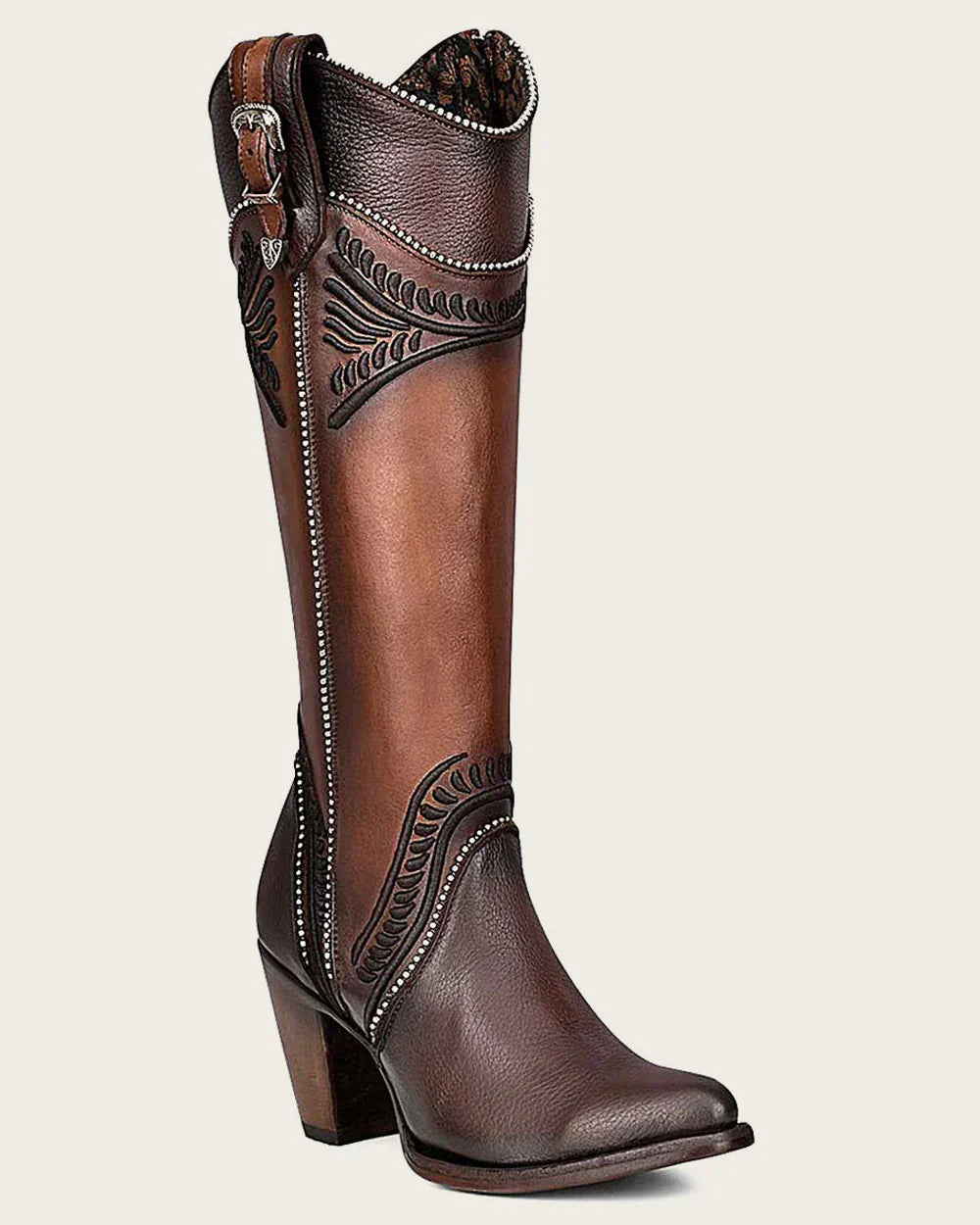 Cuadra Elegant Honey Embroidered Knee-High Boot for Women CU583