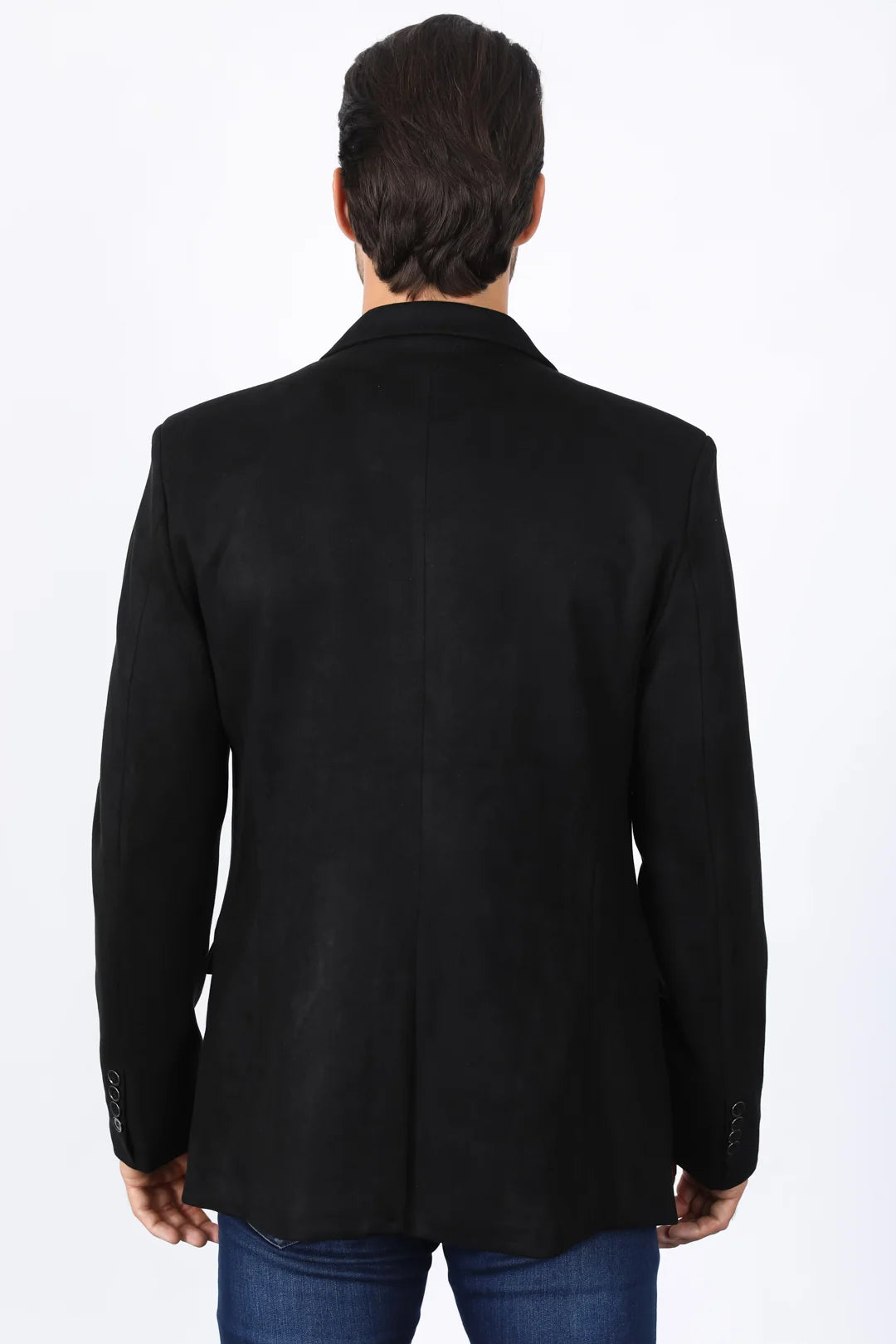 Double Button Suede Blazer BLACK BLZ8387
